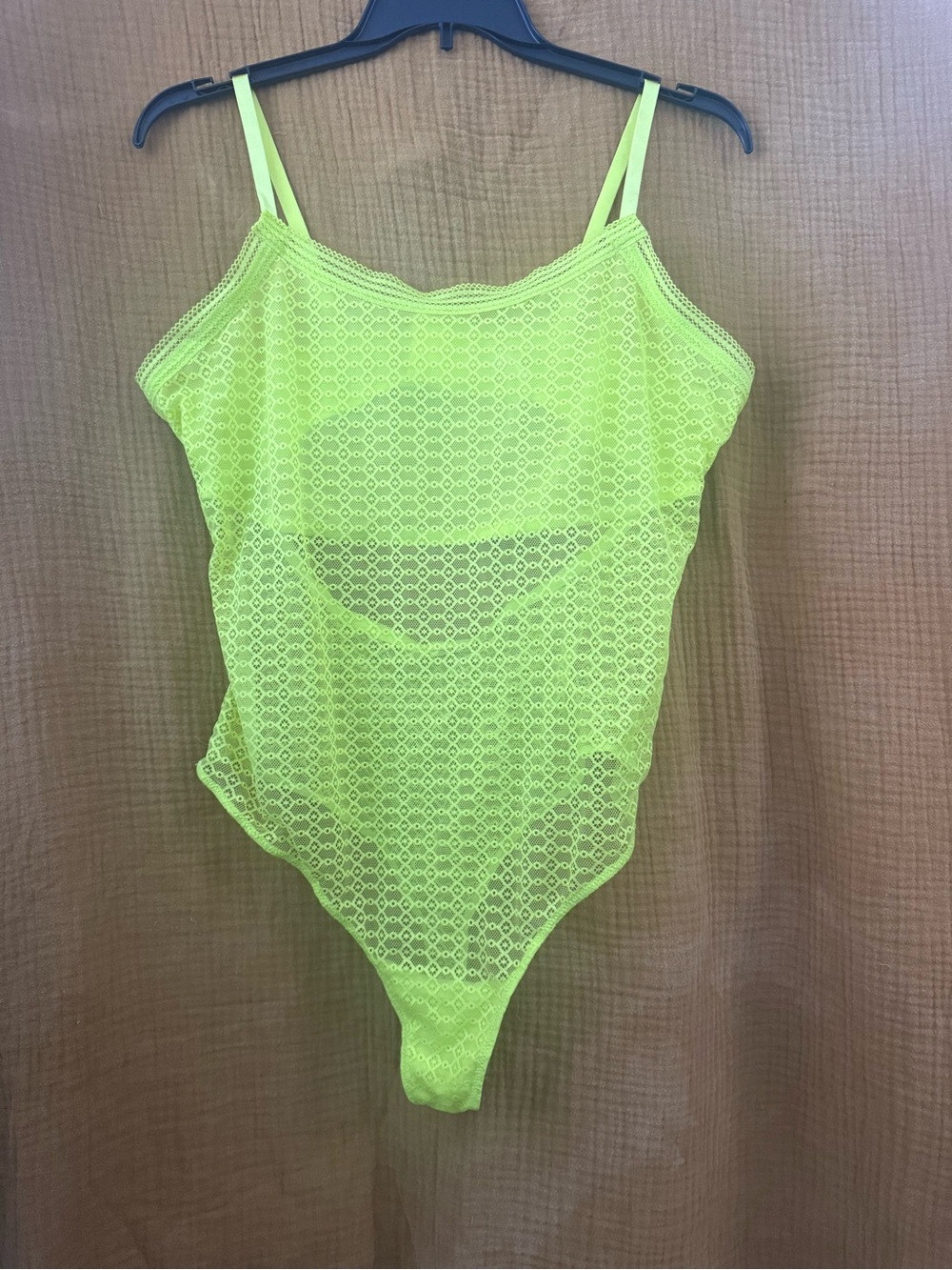 sofia by sofia vergara Neon Yellow Lace-Detail Bodysuit